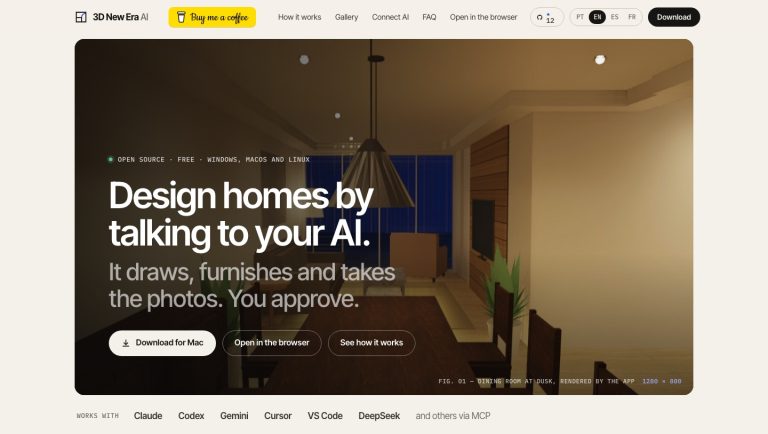 3D New Era AI lets an agent draw walls you can inspect and undo official project page captured by CoderHype on October 6, 2026