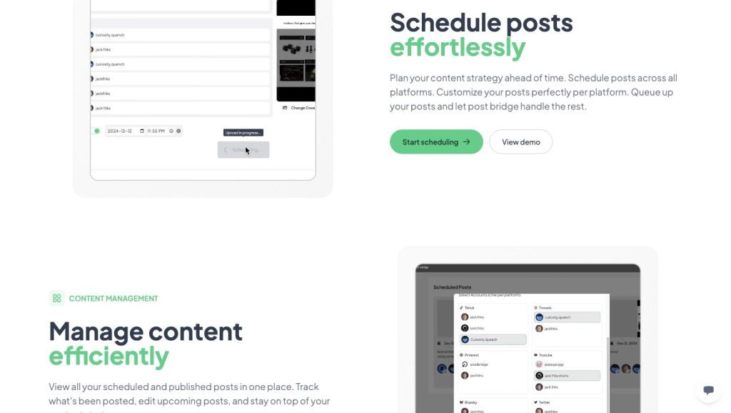 The scheduling calendar and related workflow on the official website.
