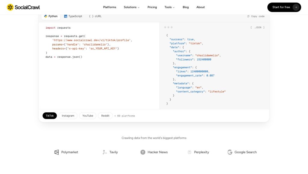 Public request-and-response example for developers.