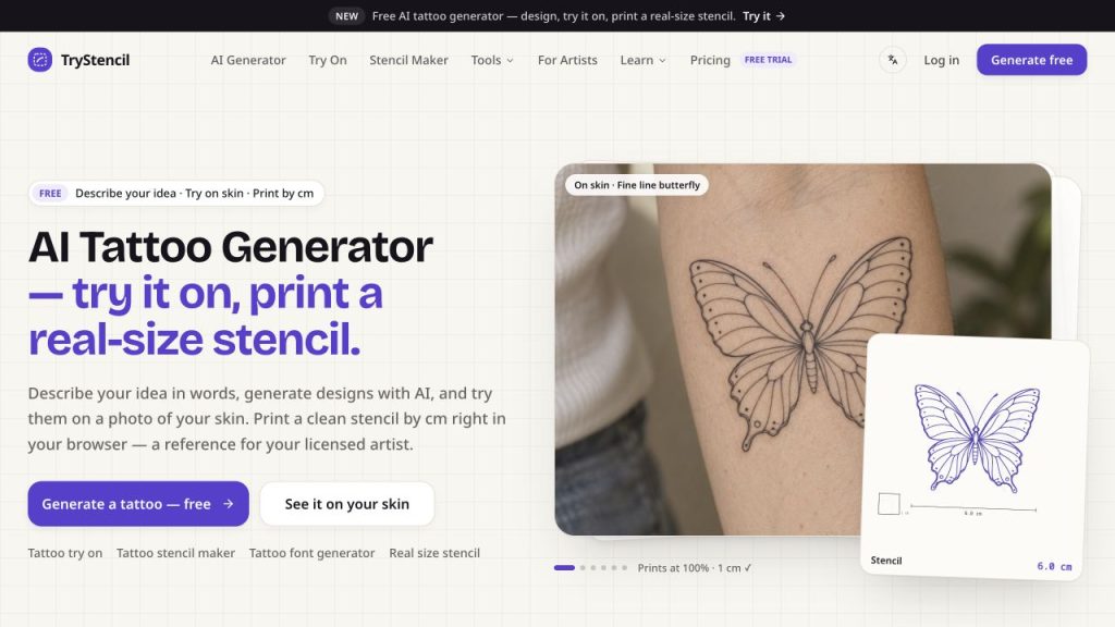 TryStencil website and product interface