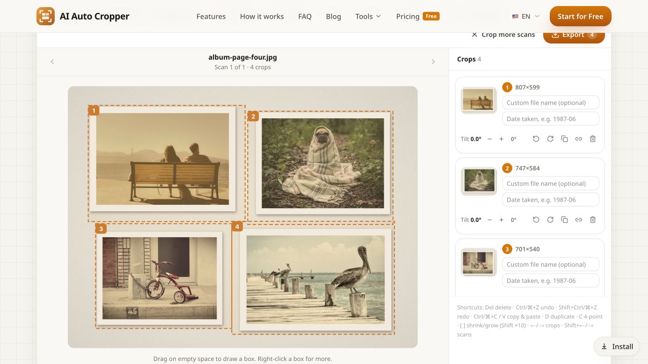 AI Auto Cropper website and product interface